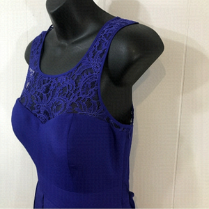 Guess Royal Blue Cocktail Dress Lace Top Above Knee with Belt Size 2